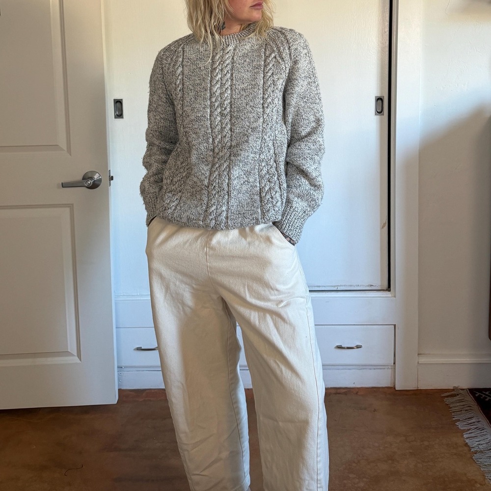 Vintage handmade blue grey knitted sweater - Picture 4 of 5